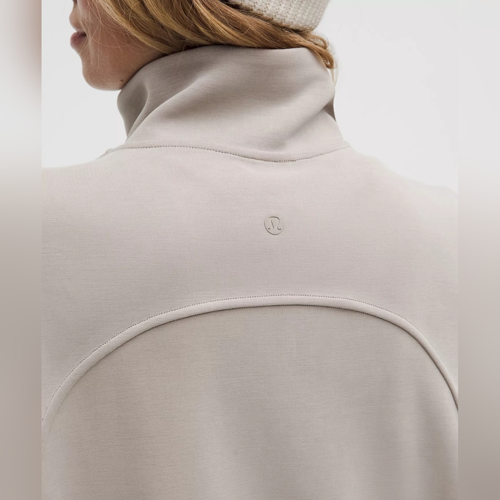 Lululemon Softstreme Half-Zip Long Warm Ash Grey Size Large - Picture 6 of 8